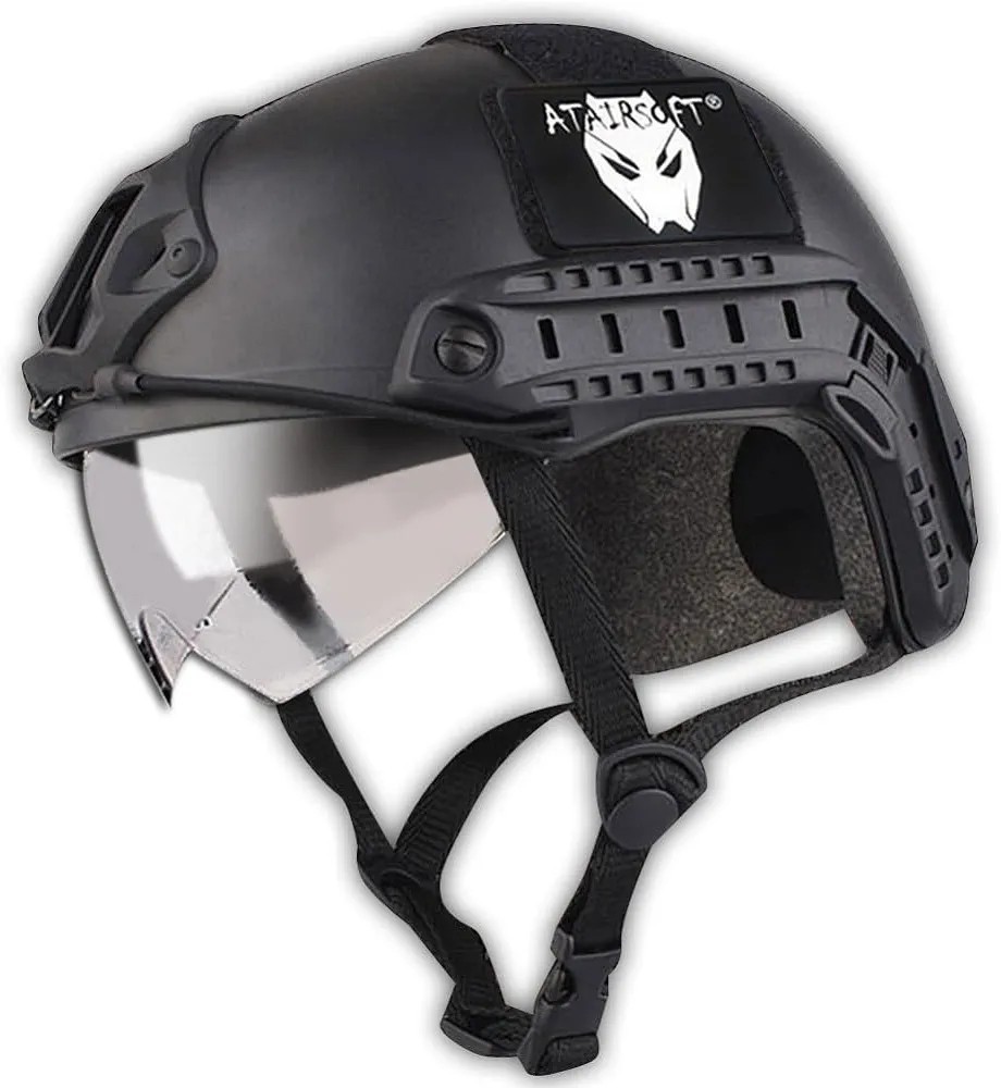 ATAIRSOFT MH Type Airsoft Tactical Fast Helmet with Protective Goggles Version