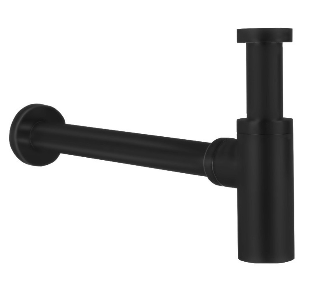 Nameeks Remer 958L-NO P-Trap with Round Flange, Matte Black