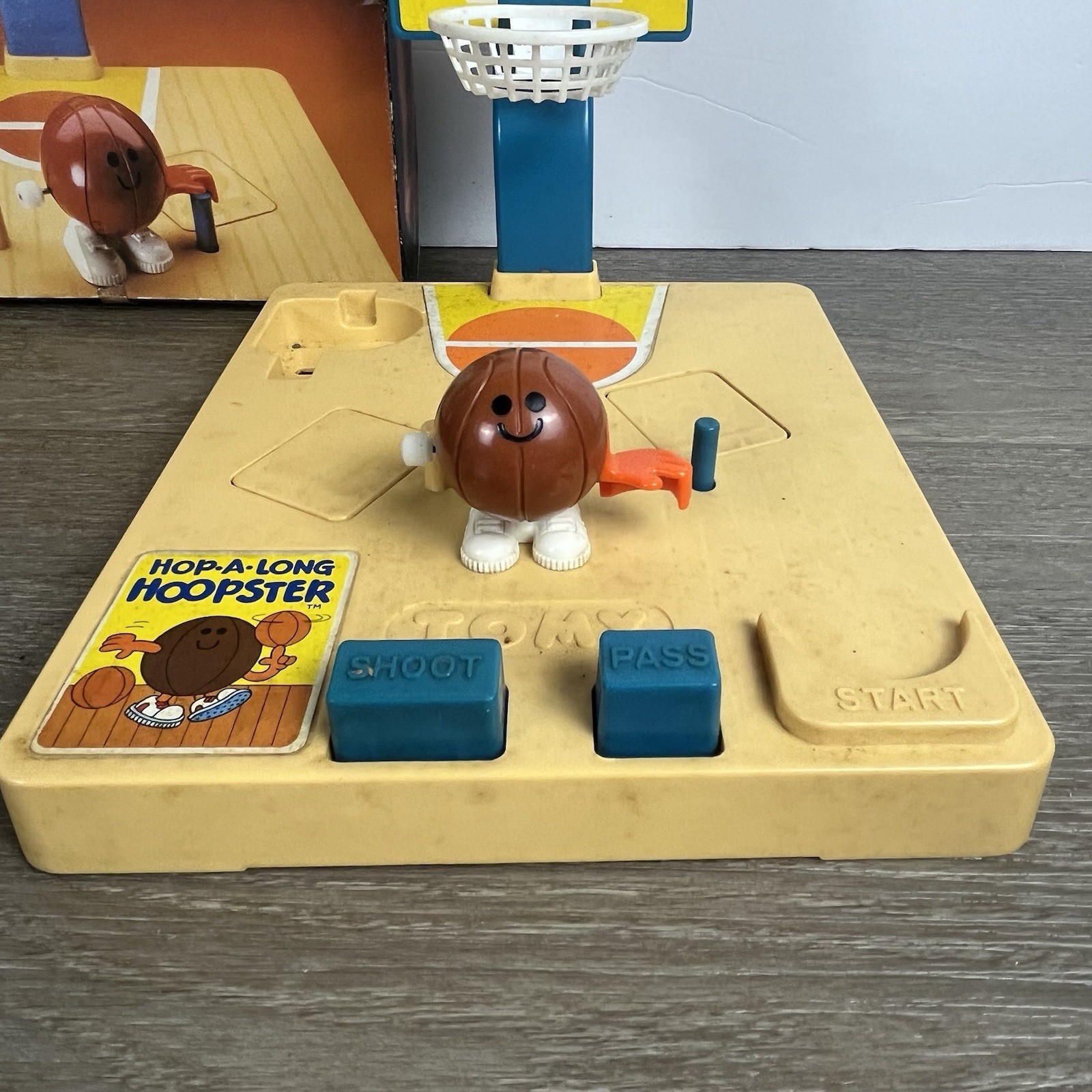 TOMY HOP-A-LONG HOOPSTER Wind-Up Basketball Game Original Box (1981) PARTS ONLY