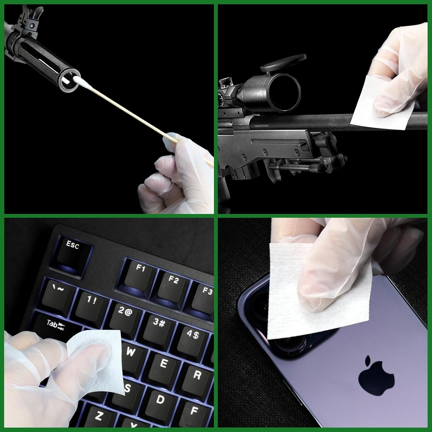 800/1700 gun cleaning suppliesâ€”1500PCS Gun Cleaning Patches +200PCS Gun Cleani