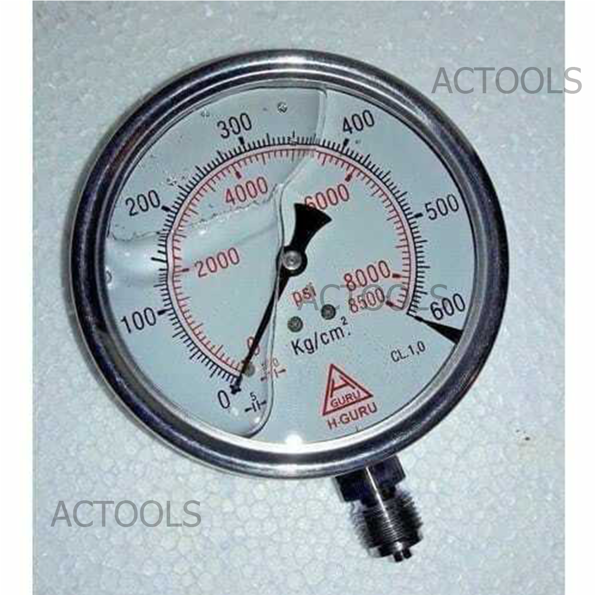 Diesel Injector Nozzle Pop Tester 0 - 600 BAR Dual Scale 0-8500 PSI Gauge USA