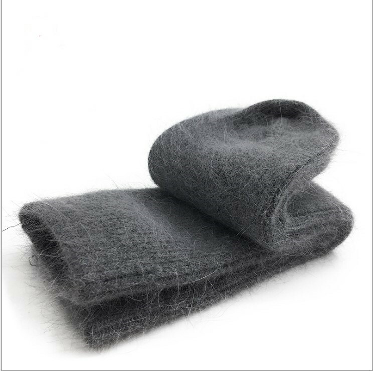 3 Pack Men 100%Merino Wool Crew Socks Thicken Dress Solid Thermal Boot Winter