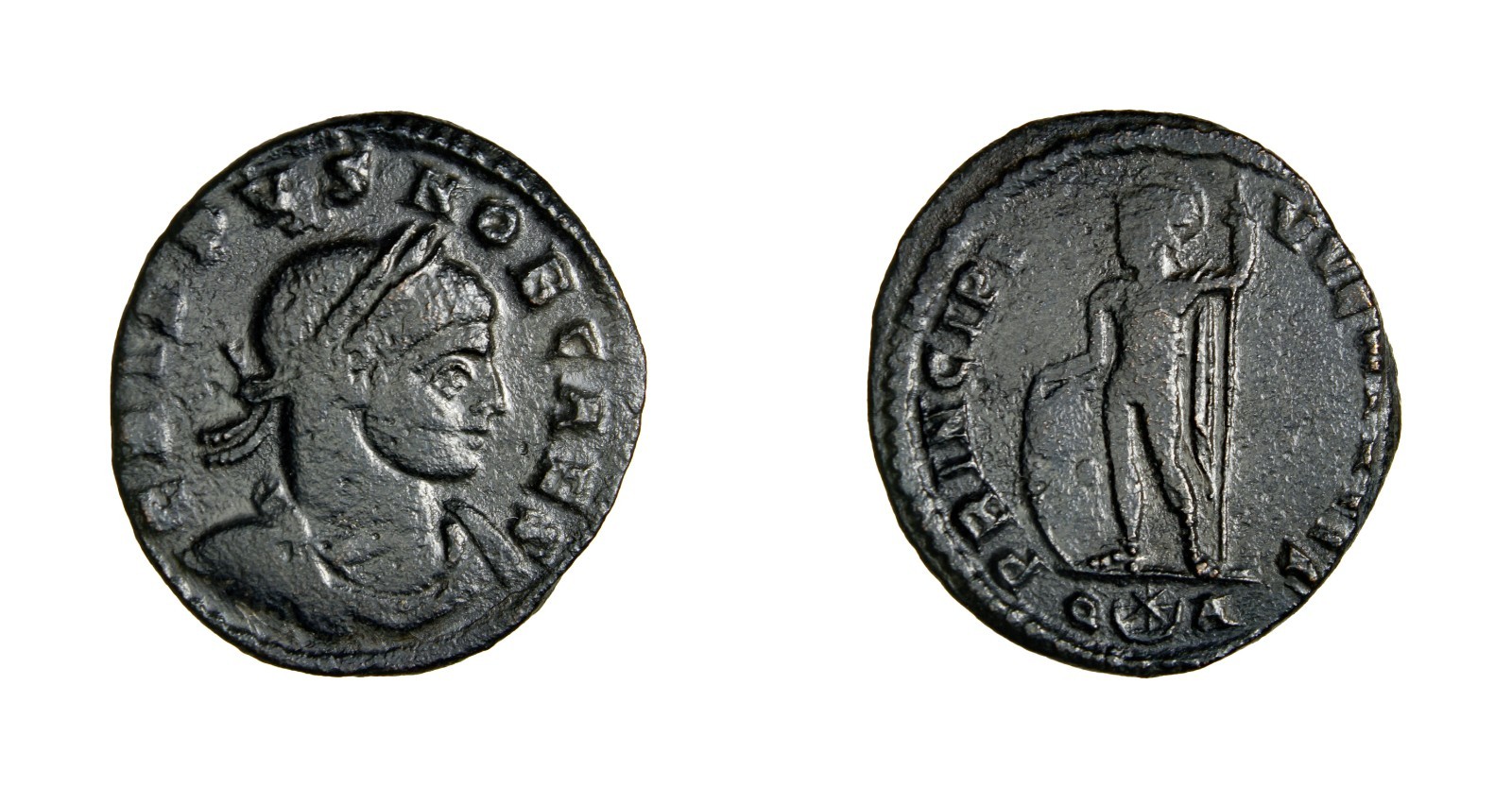 RARE Crispus, Caesar, 316-326. Follis (Bronze, 19 mm, 3.35 g, 12 h), Arelate