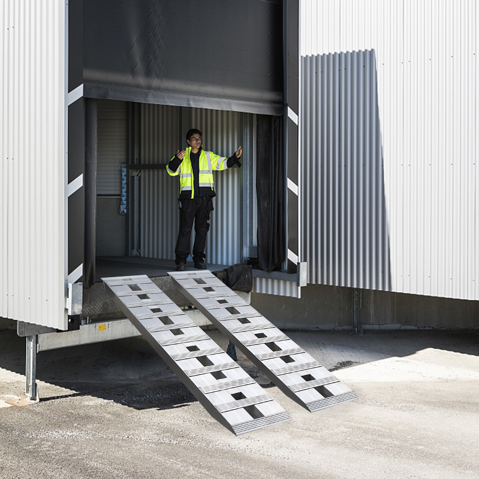 Truck Car Auto Trailer Ramps Universal Hook Aluminum Loading Ramps 2.72t/6000lbs