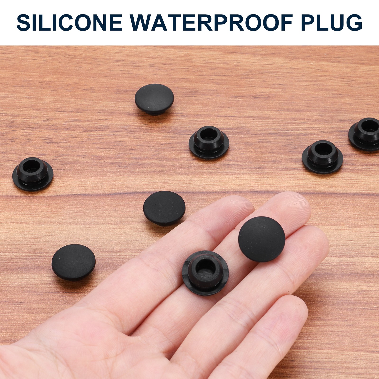 10pcs Hole Plug 1/2 Inch (12mm) Button Plugs Fit for 9mm Hole Black