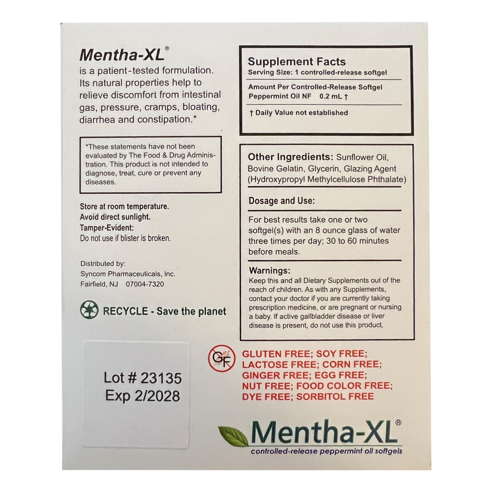 Mentha-XL 84cnt Softgels for IBS - - #1 Gastroenterologist Recommended Brand ...