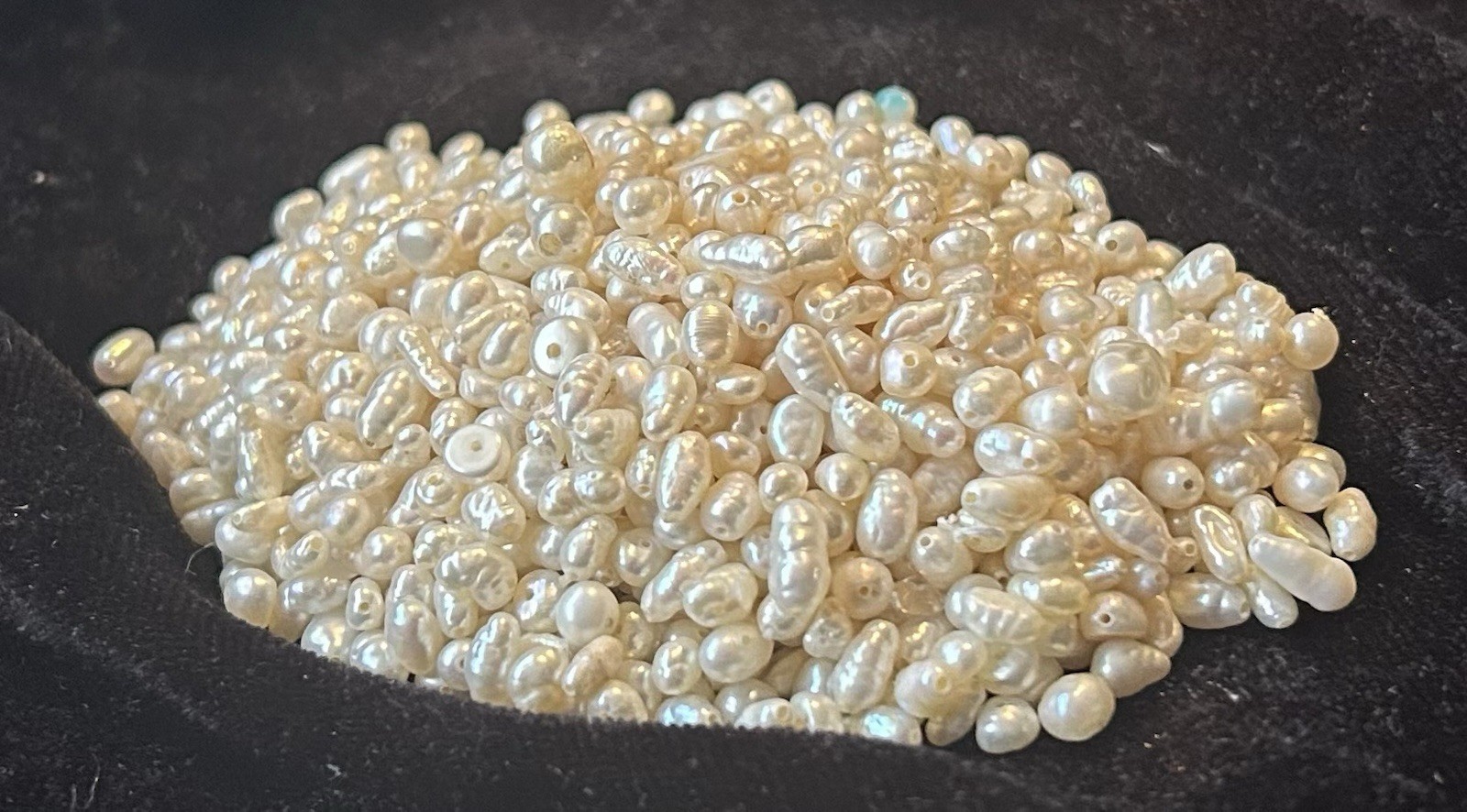 100 VINTAGE GENUINE FRESHWATER BIWA NATURAL PEARL RICE BAROQUE BEADS FREE SHIP