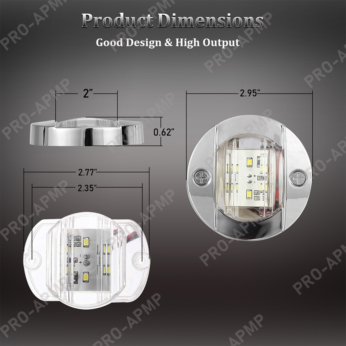 2X White LED Marine Boat Deck Courtesy Lights 12V Utility Stern Transom Light