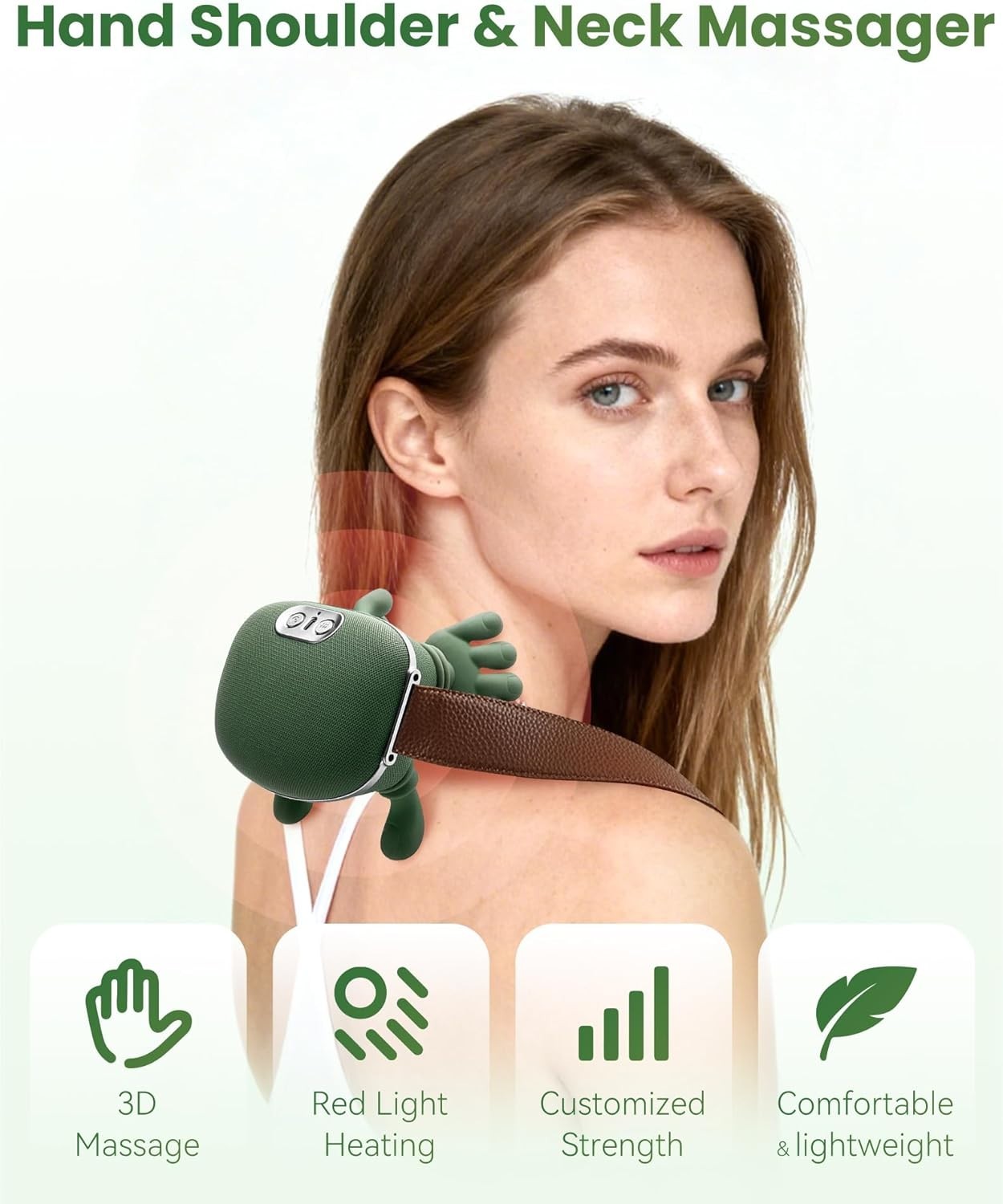 The Handiva Massager with Heat Neck Massagers, Deep Tissue 3D Kneading Shiatsu