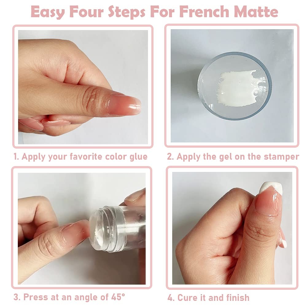 Silicone Head Nail Stamp Set with Scraper French Nail Art Template DIY Tool Lot