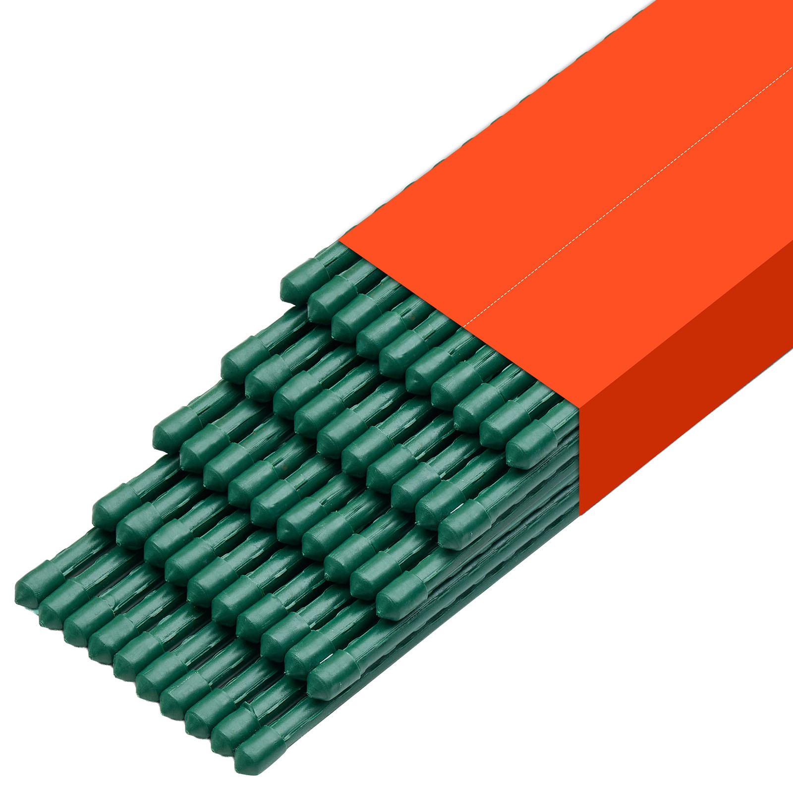 Uimoso Garden Stakes 50 Pack 70.87 inch Plastic Coated Metal Plant Supports