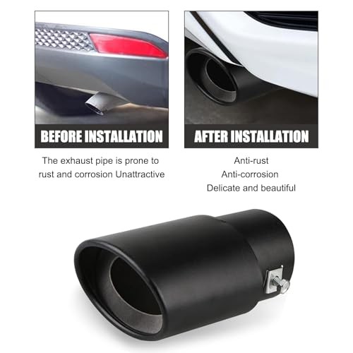 MLY Car Exhaust Tip, 2.48" Inlet Exhaust Tip, Bolt On 3.34" Outlet 5.5"