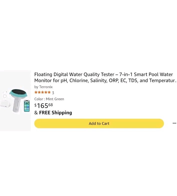 Solar & WiFi Digital Pool Water Tester Smart Floating Monitor - Spa & Hot Tub