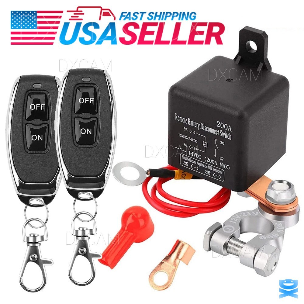 Car Battery Disconnect Switch Remote Control Power Kill Master Isolator Cut Off