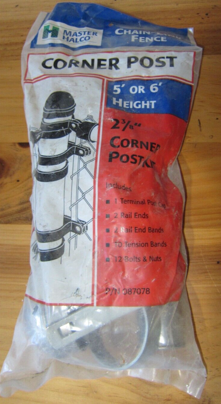Master Halco Chain Link Fence Corner Post Kit NEW