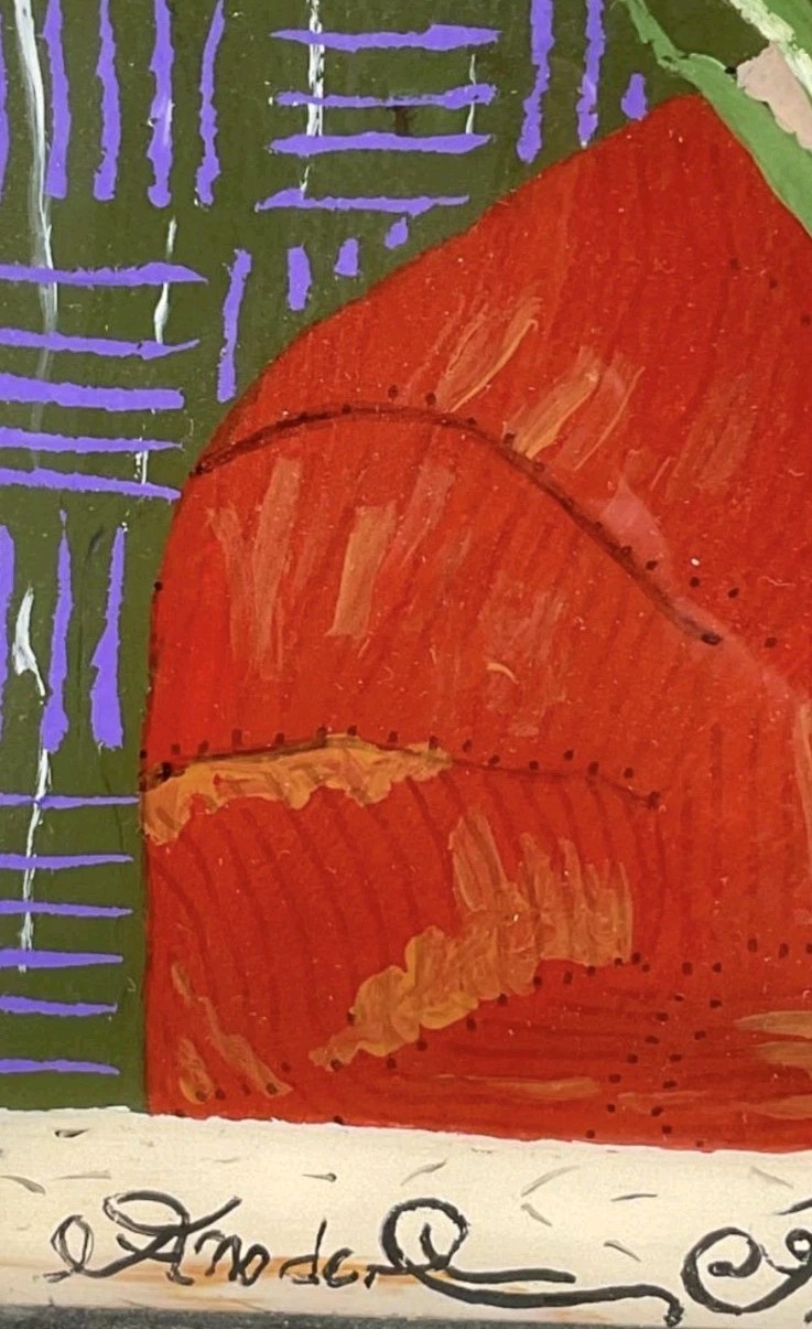 antique mexican folk art painting