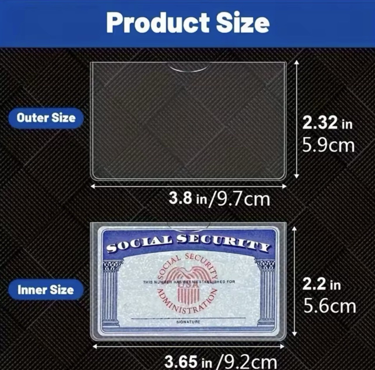 2x Social Security Card Protector Sleeves/New Medicare Card Protector Sleeves
