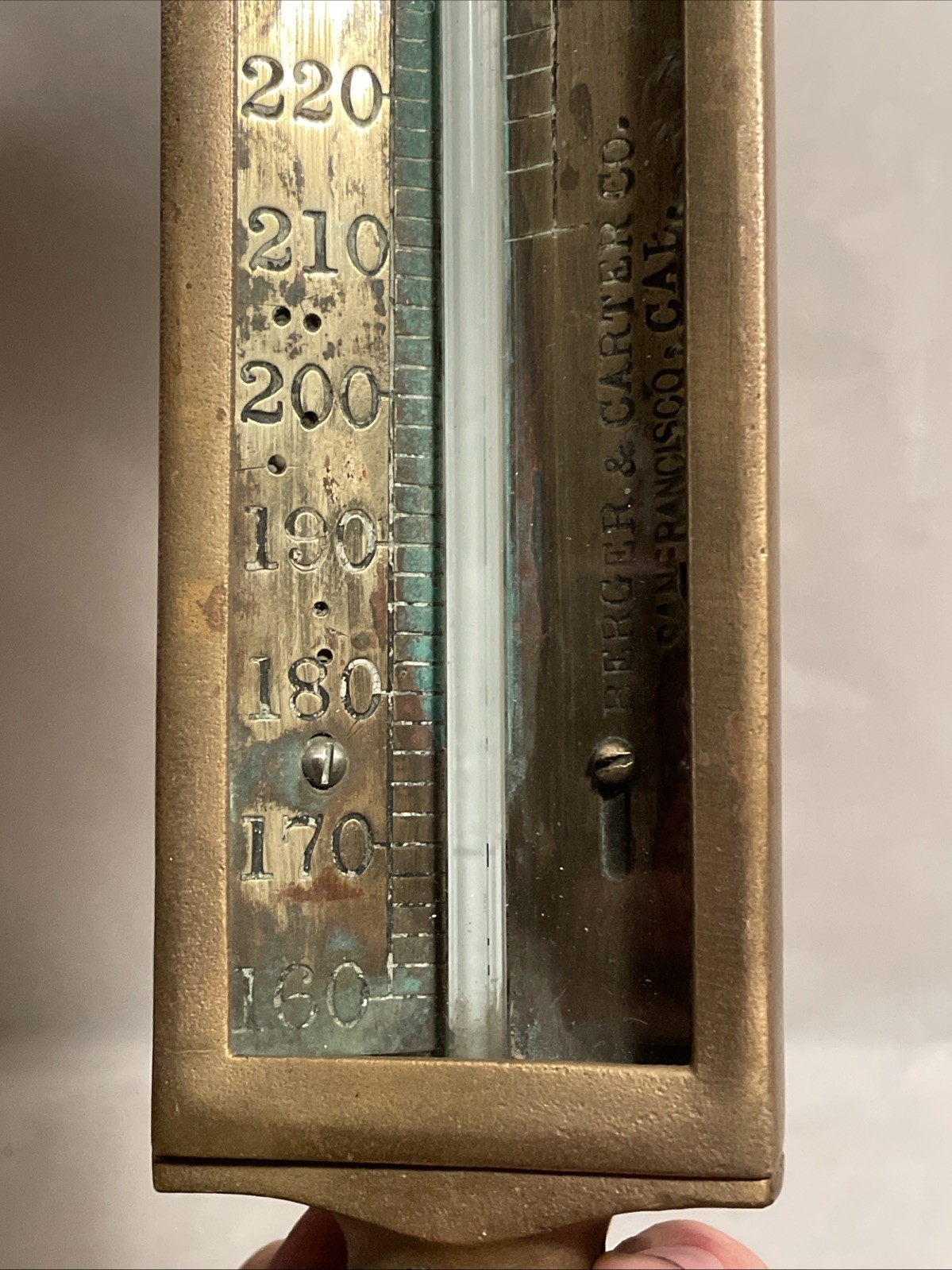 TAGLIABUE MFG CO. ANTIQUE BRASS STEAM THERMOMETER GAUGE NEW YORK VINTAGE