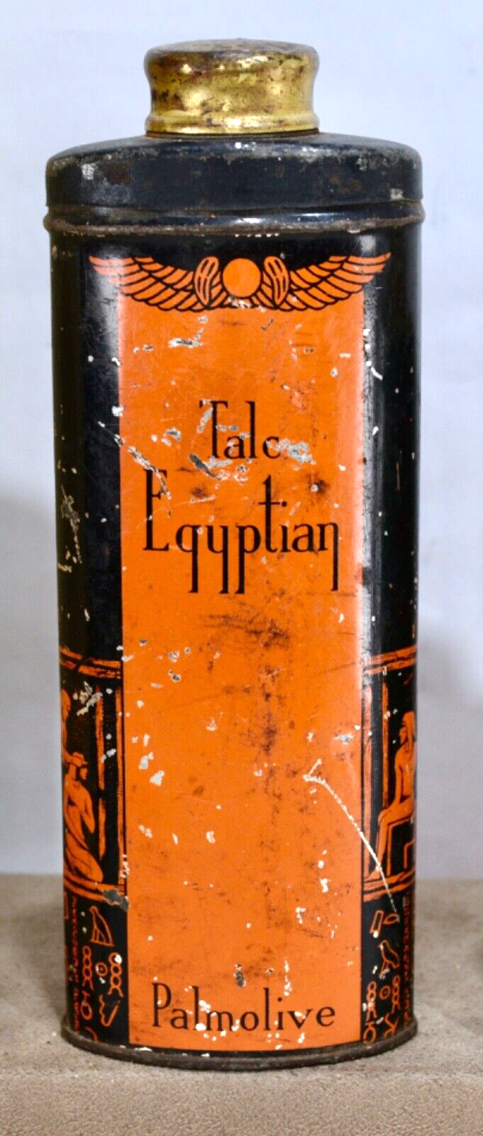 Vintage Advertising Perfume Talcum Powder Tin Emeraude Coty, Egyptian + Lot of 4