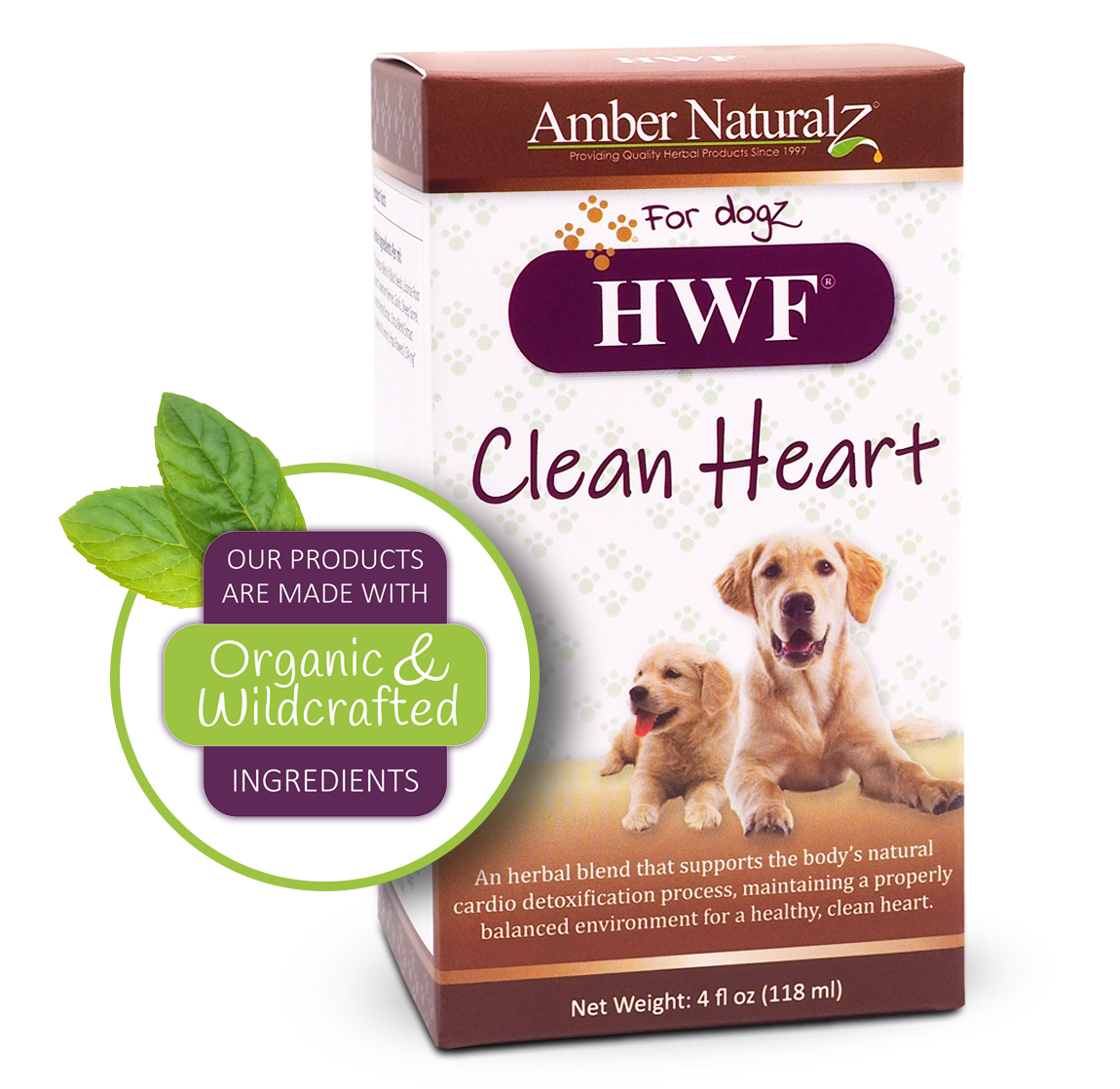 Amber Naturalz HWF - Organic "Clean Heart" Detox 4 Dogs - 4 oz
