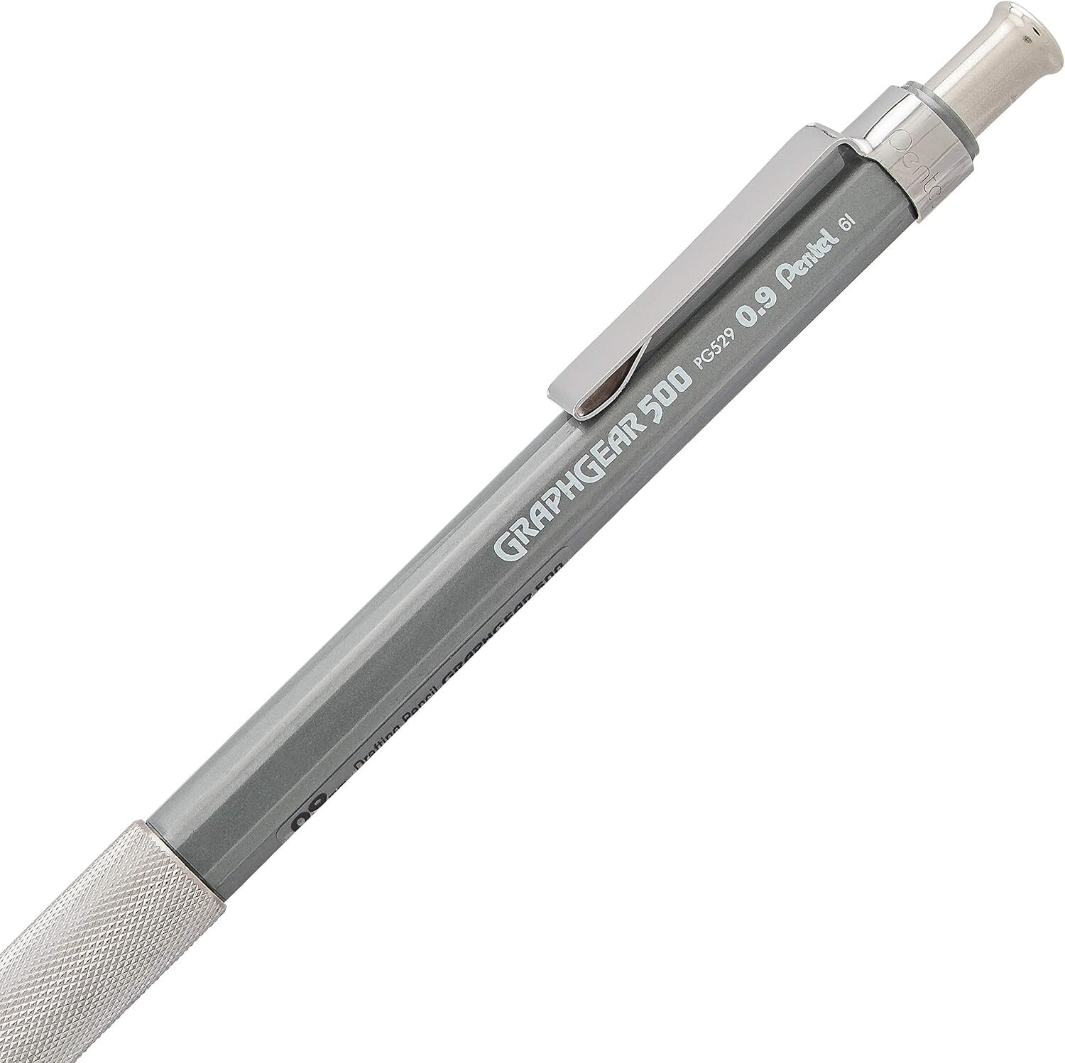 Pentel GraphGear 500 Mechanical Drafting Pencil, 0.9mm, Gray Barrel, Pack of 4