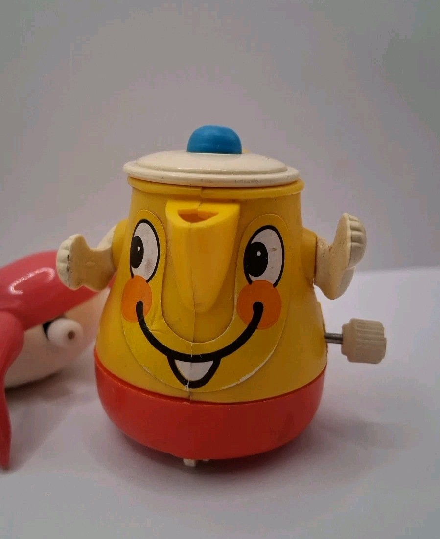 Vintage Tomy Wind Up Toys Lot Of 3 - Alligator, Seal, Teapot