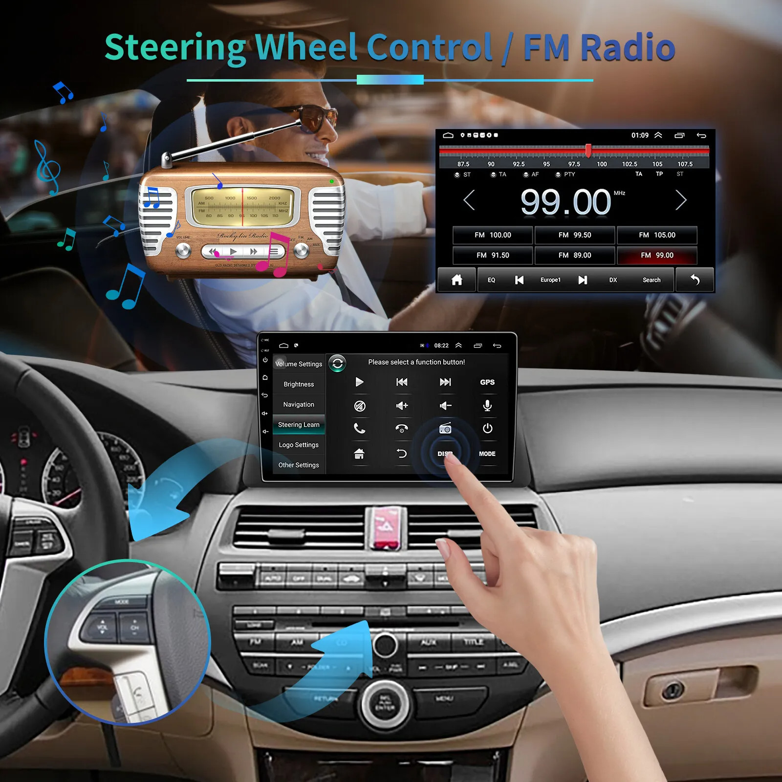 FOR HONDA ACCORD 8th 2008-2013 ANDROID 13.0 APPLE CARPLAY CAR STEREO GPS RADIO