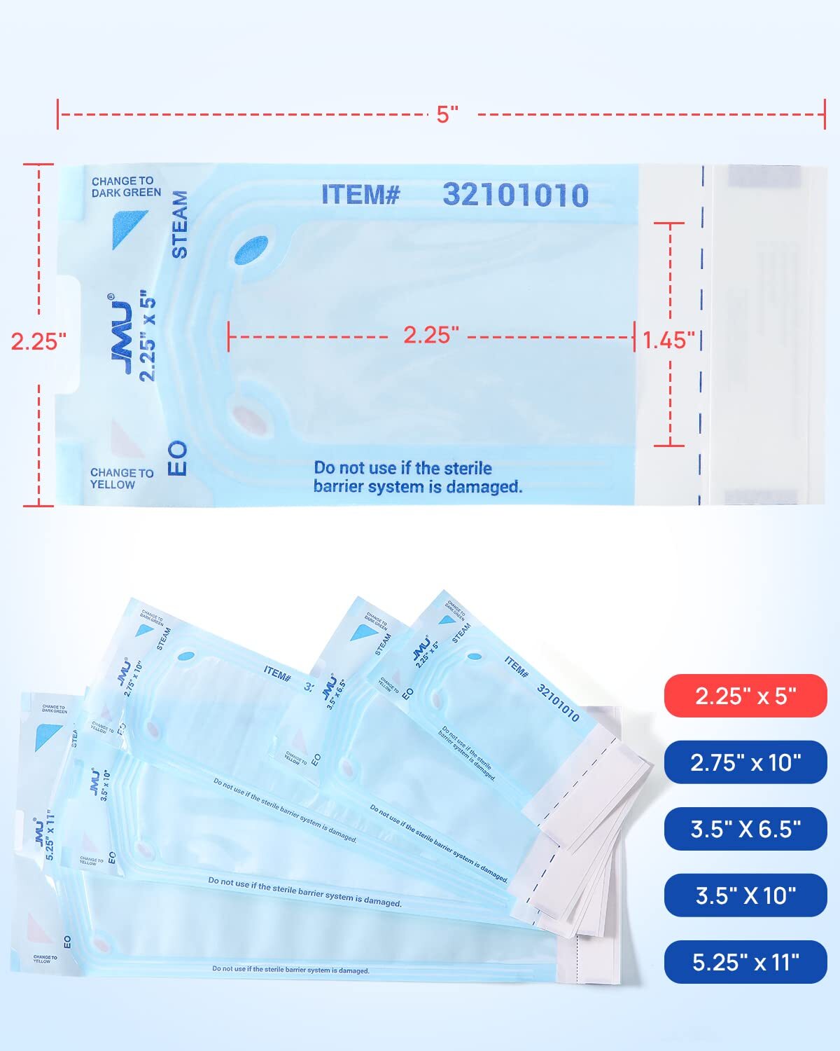 Up to 4000pcs Sterilization Bag Pouches Medical Self Seal Pouch Dual Indicator