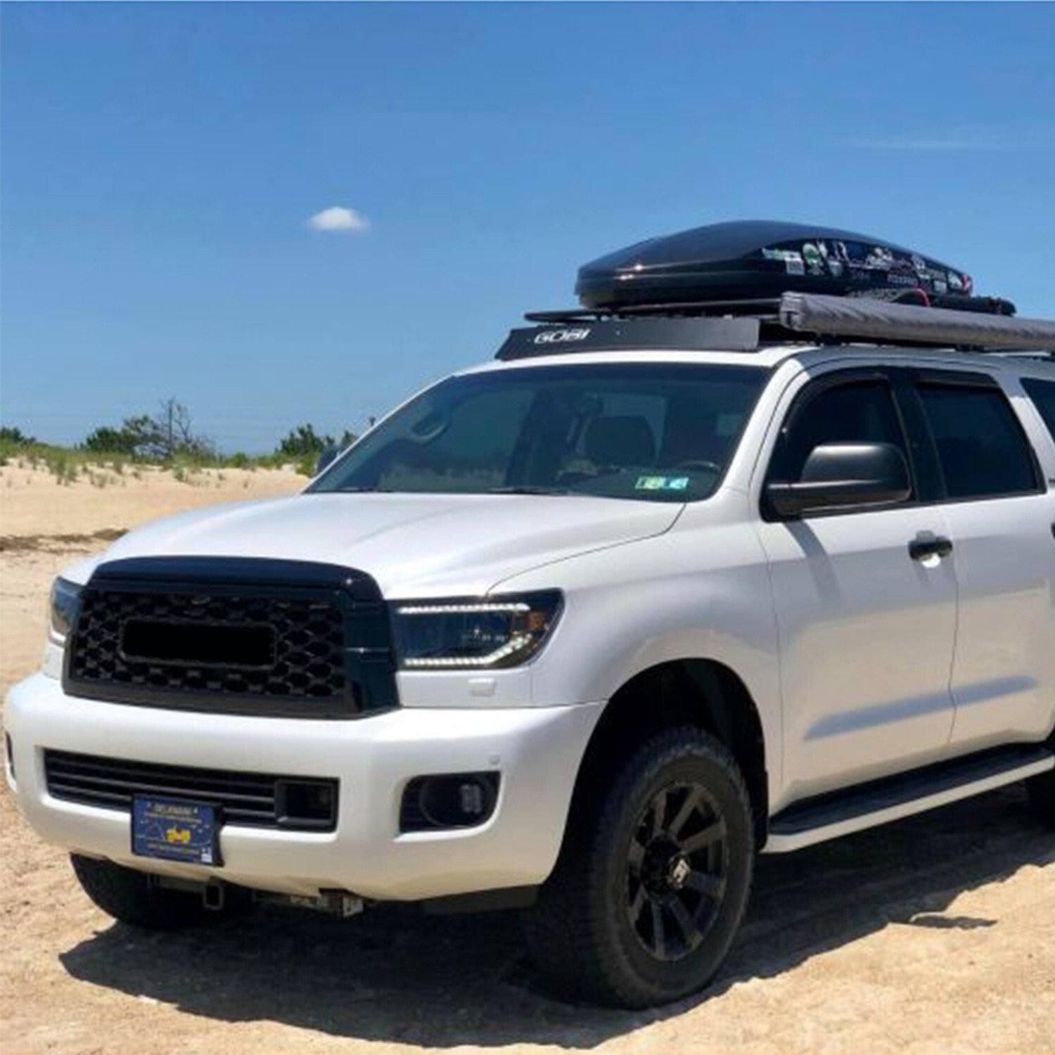 TRD Pro Style Grille for 2010-2021 Toyota Sequoia Matte Black Grill with LEDs