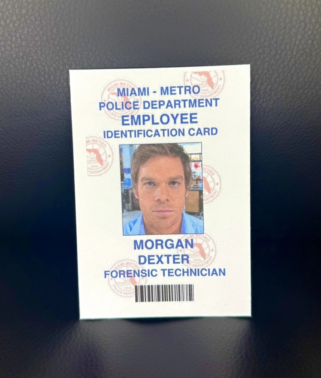 Dexter Morgan ID badge Miami metro Michael c hall “Hello Dexter Morgan”