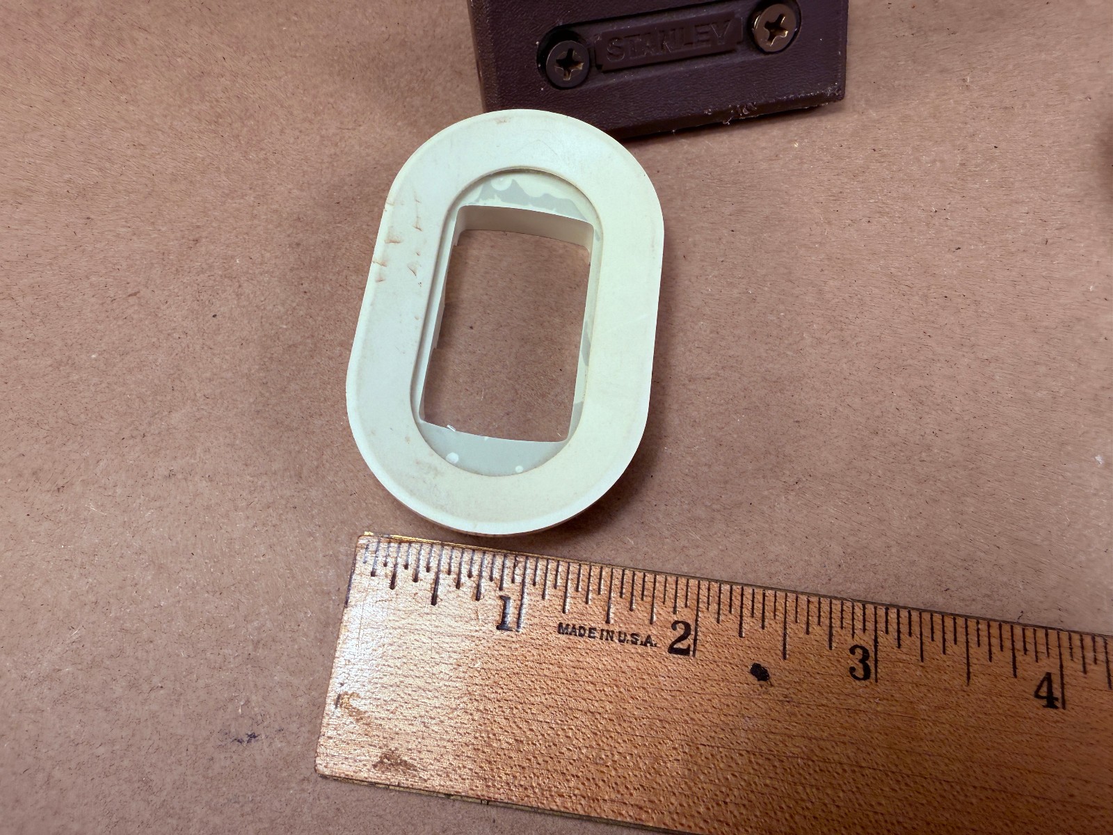 Set of Vintage Stanley Level End Plates Caps with Vial Covers and Surrounds