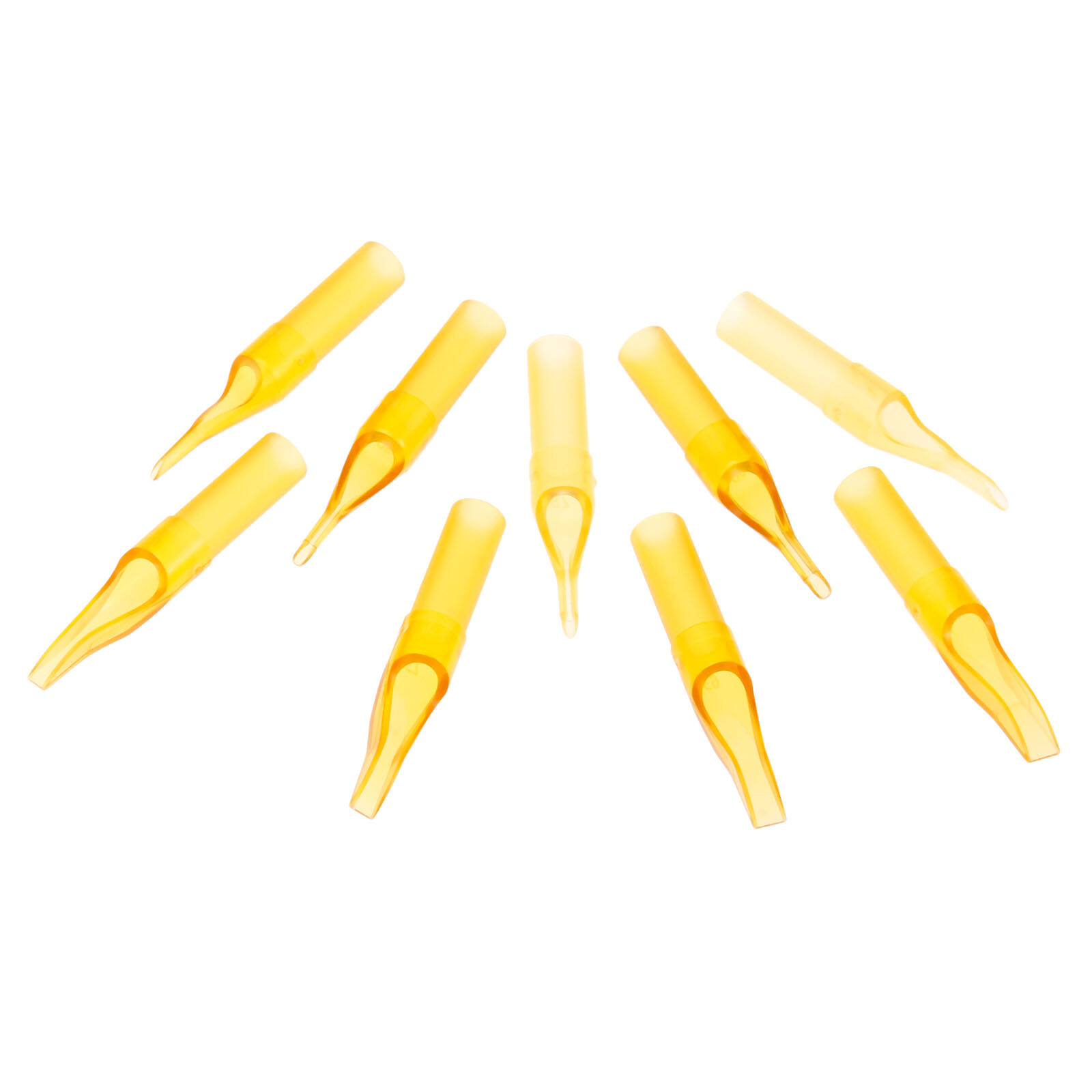 10x Tattoo Disposable Tips 3/5/7/9/11RL Tattoo Machine Nozzle Needle Tube Yellow