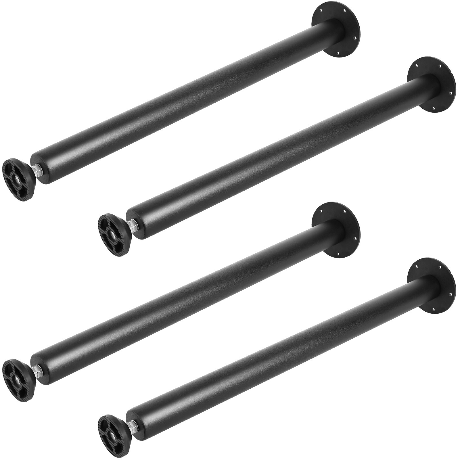 VEVOR 28" Solid Steel Adjustable Desk Legs Office Table Furniture Set of 4 Black