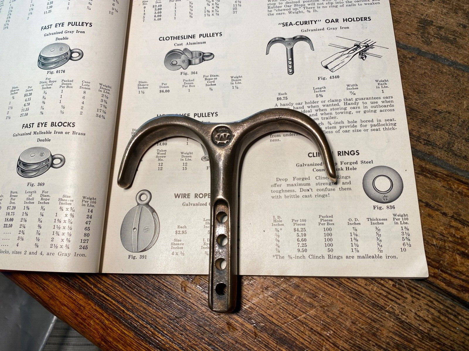 Wilcox Crittenden Sea-Security cast bronze oar locking device