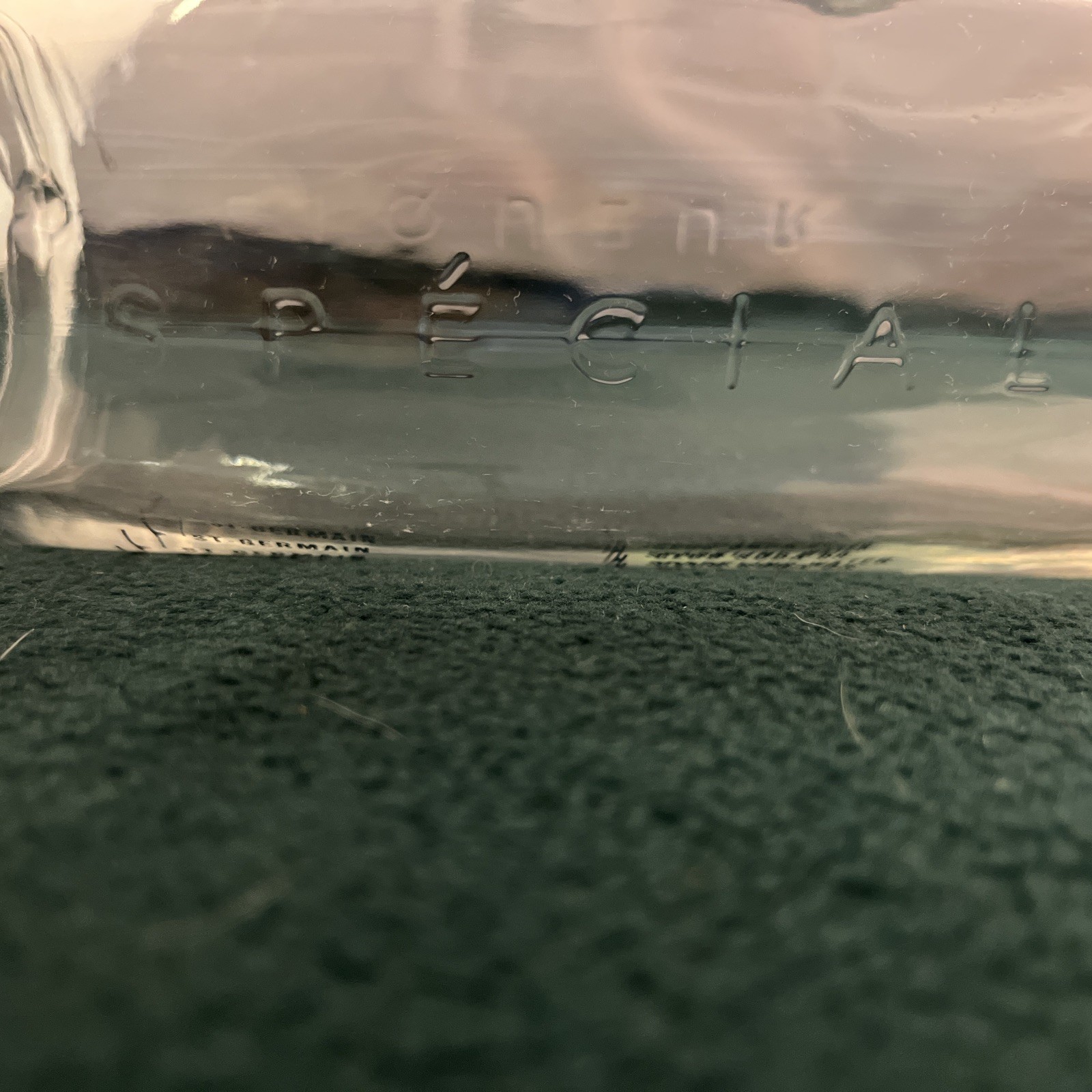 VTG St. Germain Special Liqueur 1L Cocktail Carafe with Recipe Markings, NO ROD