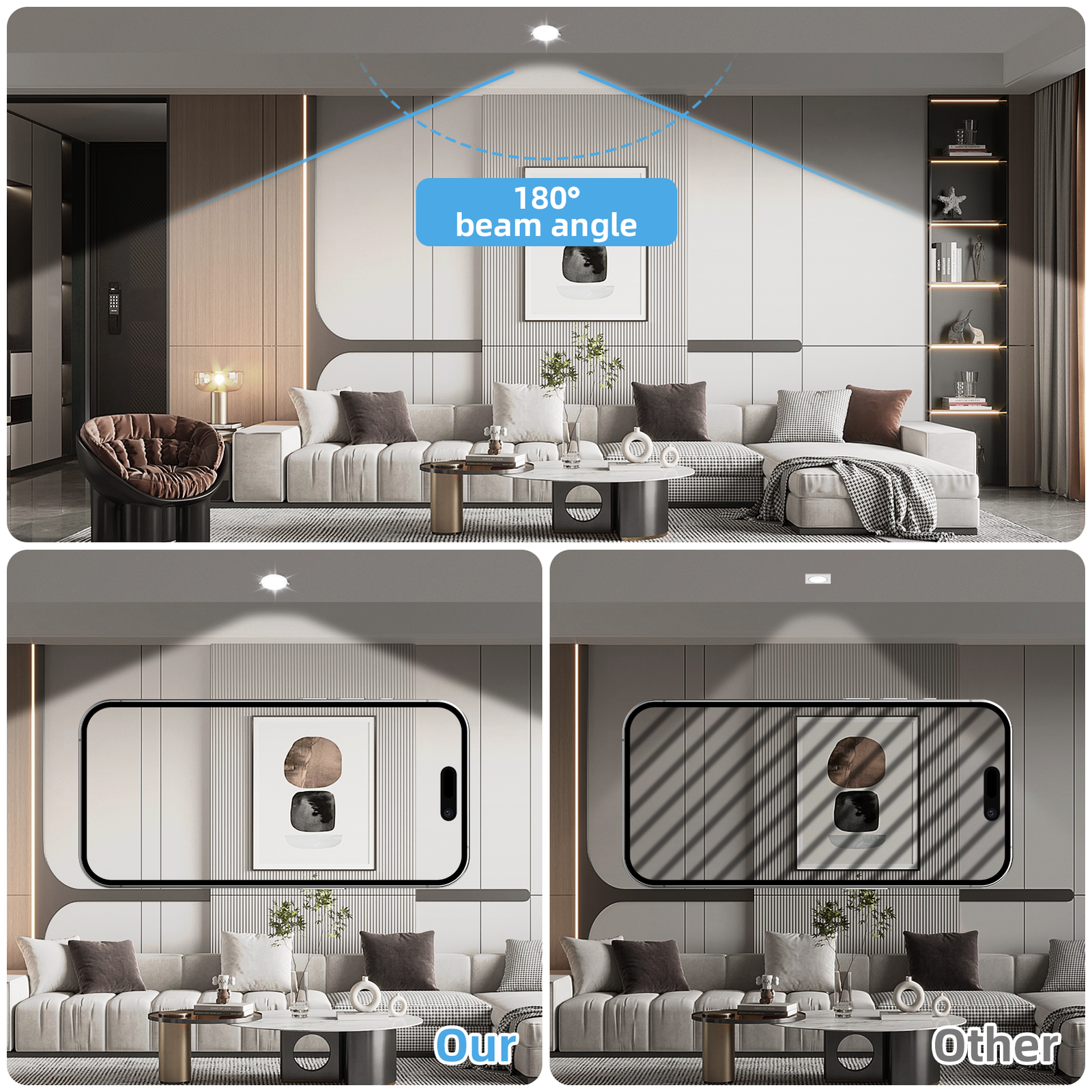 3Inch-11Inch LED Ceiling Lights Ultra-Thin Recessed Retrofits Kit 6000K Daylight