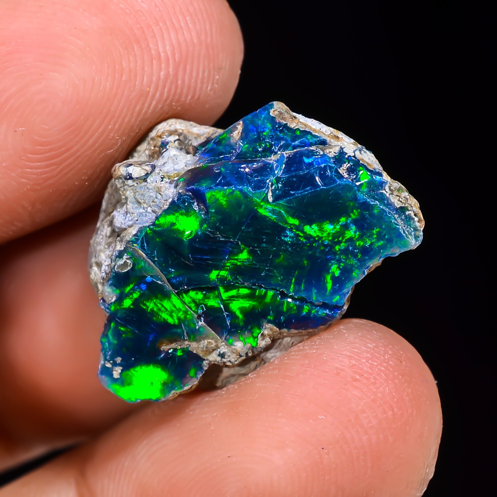 10 Ct Black Ethiopian Opal Rough, Jewelry Grade Welo Opal Rough, Multi Fire Opal