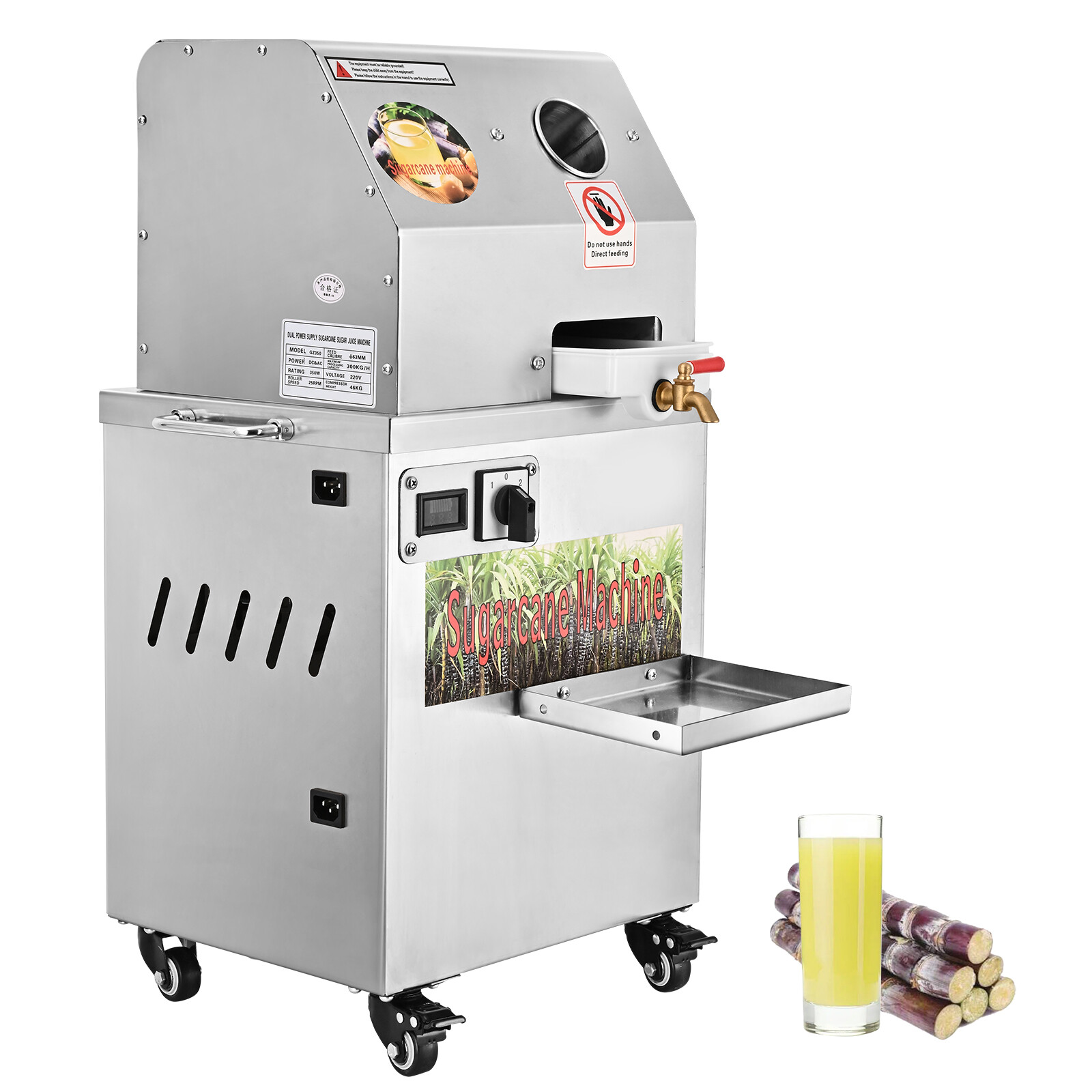 Electric Ginger Sugar Cane Juicer Press Machine 110V Stainless Steel Extractor