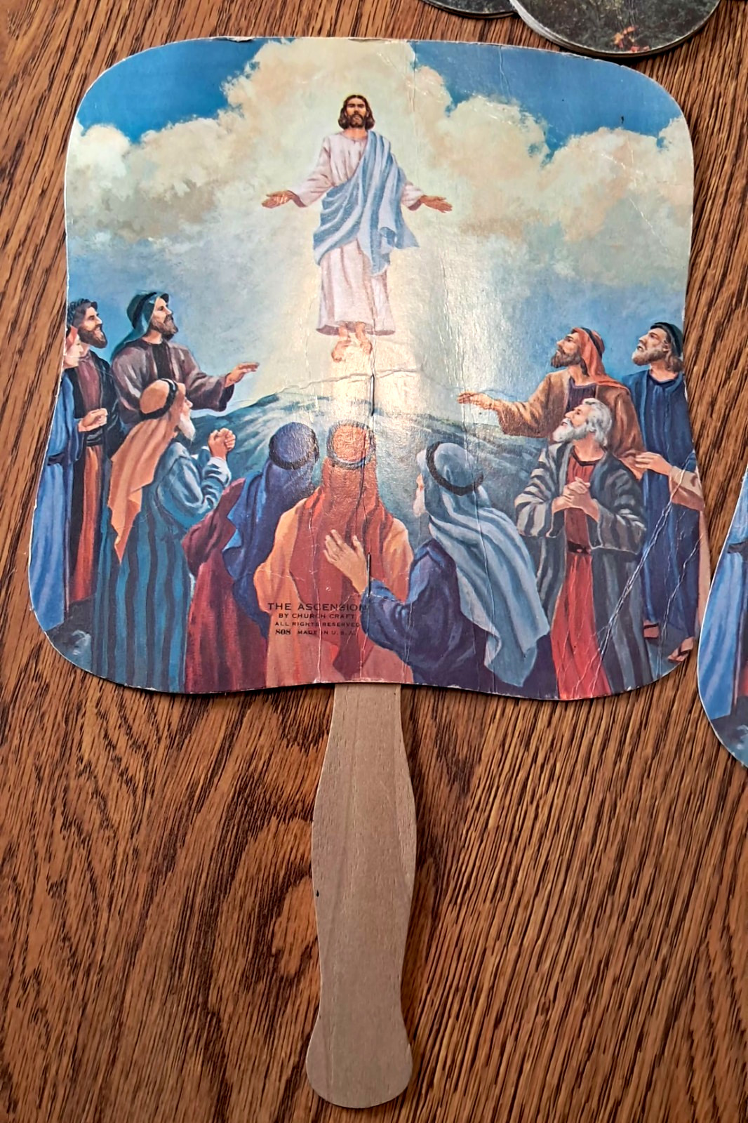 8 VINTAGE FUNERAL FANS PAPER ADVERTISING FANS (3) TRI-FOLD CHRISTIAN RELIGION