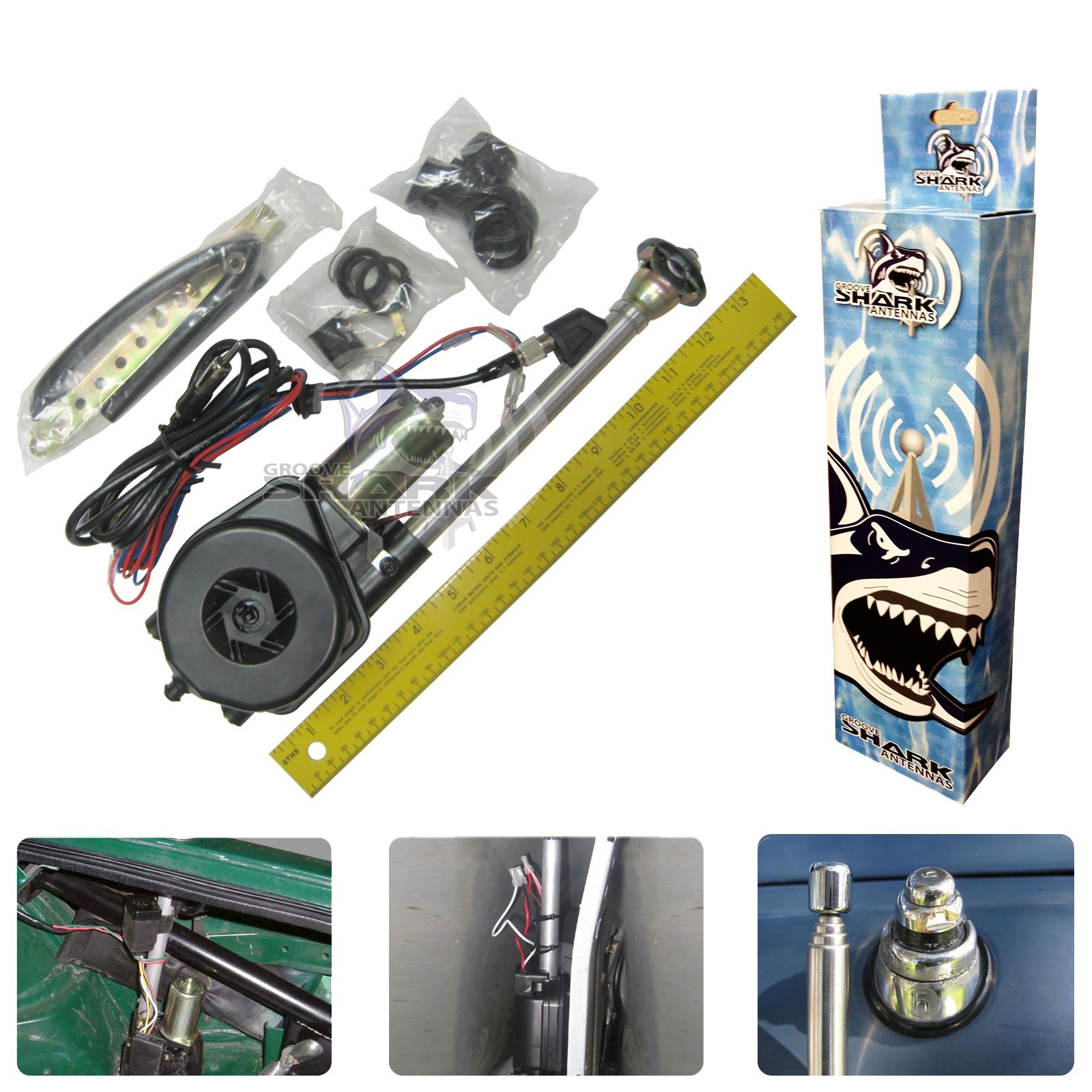 Power Antenna Kit - 1997 thru 2004 Mitsubishi Montero Sport AM FM Car Radio