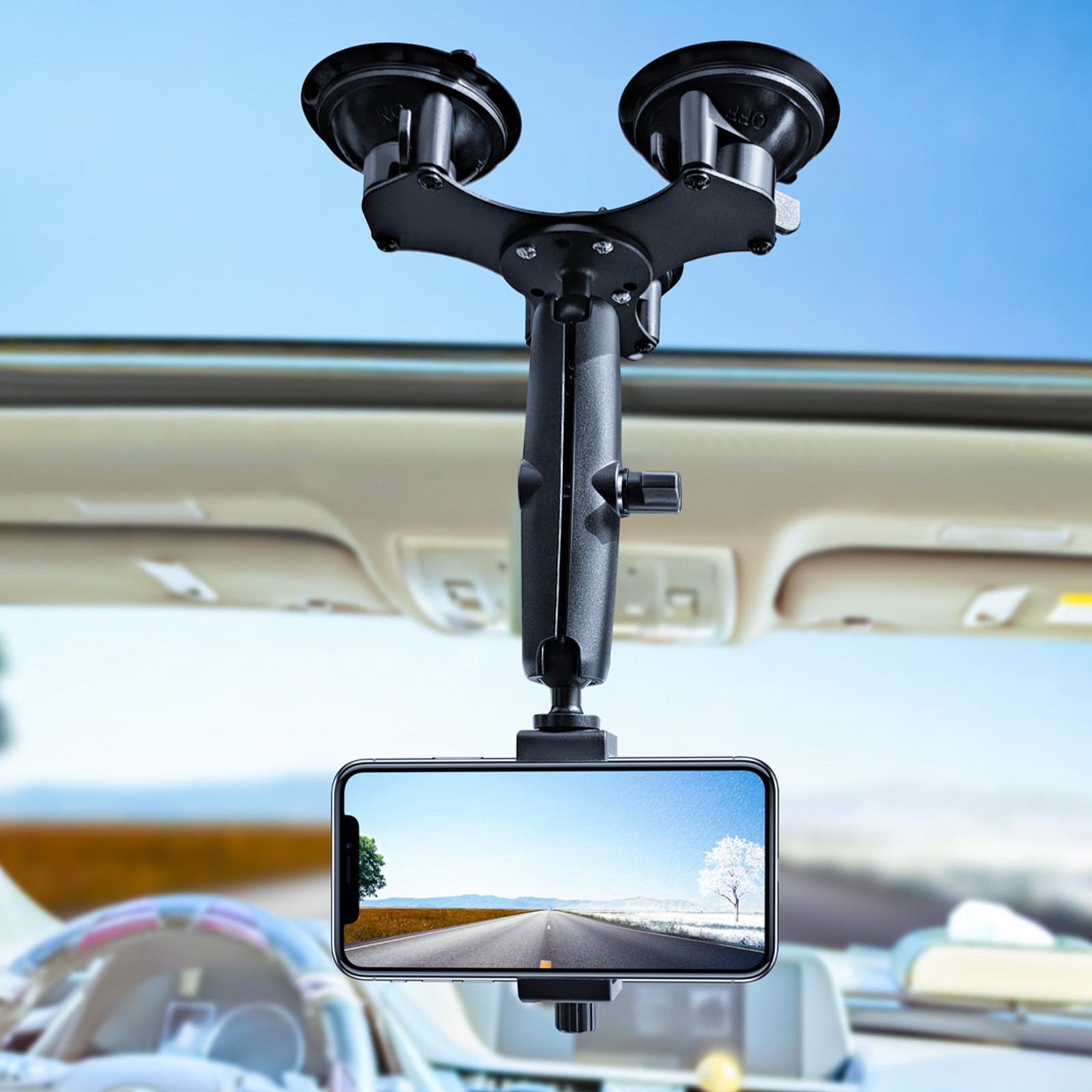 Double Socket Arm for RAM Mounts Camera Extension Arm 1" Ball Head Mount Adapter