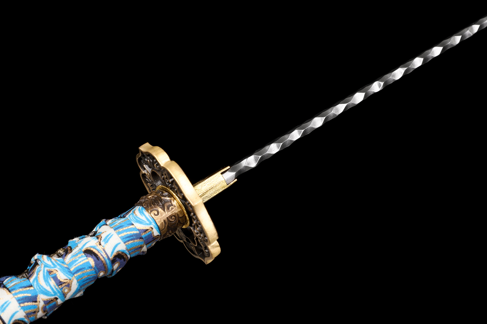 KATOKU Katana Samurai Sword Damascus Steel Brass Tsuba Razor Sharp New Blade