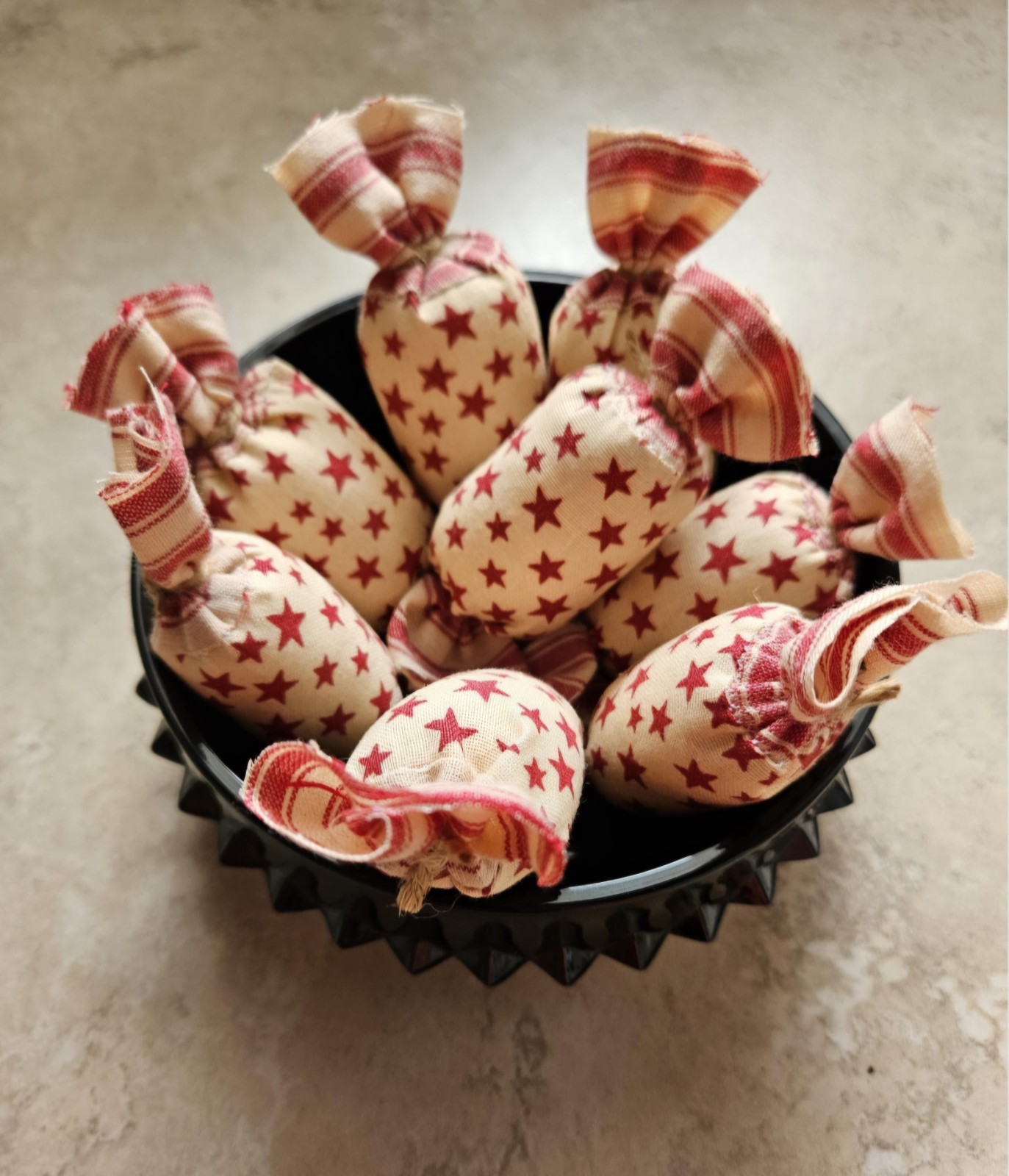 Bowl Filler Americana Patriotic Ornie Fabric 8 Pcs Candy Tier Tray Fabric Decor