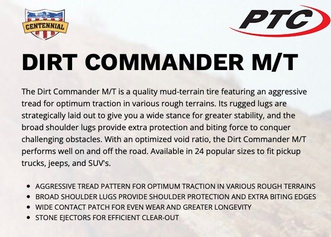 4 NEW 35X12.50R18 Centennial LRF Dirt Commander M/T Mud Tire MT 35 12.50 18 R18