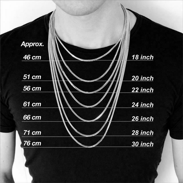 Mens Real Solid 925 Sterling Silver Miami Cuban Chain 2-12mm Heavy Link Necklace