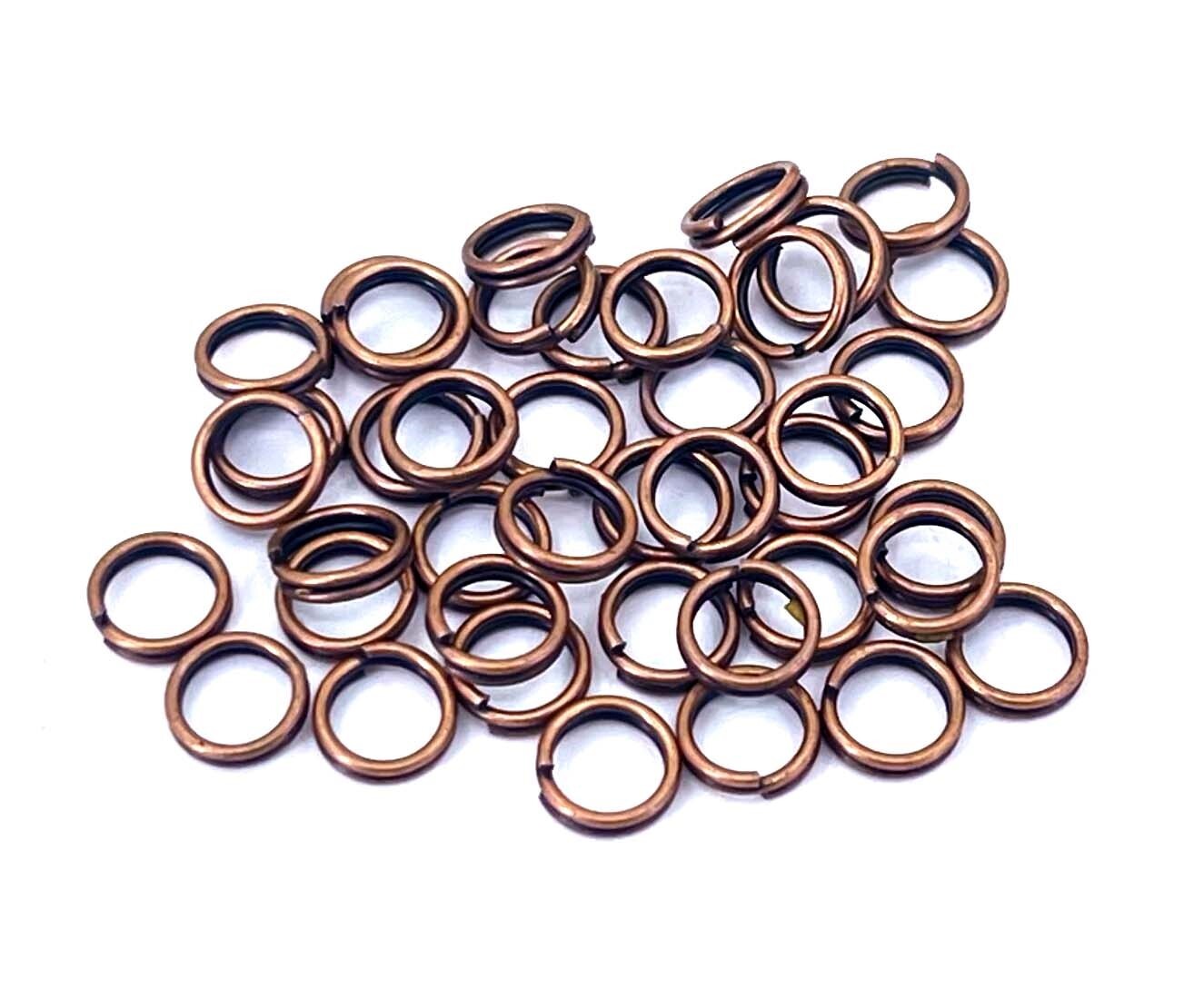 50 Red Copper Double Split Jump Rings Findings Connectors 22 gauge 6mm