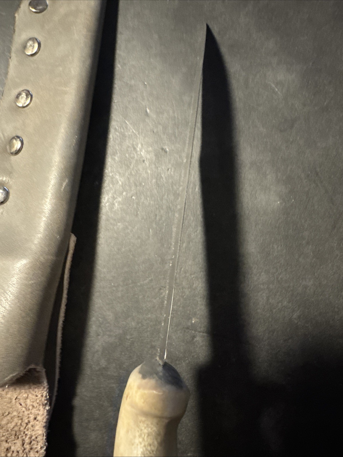 Vintage Bone Handle Antler Knife Stag Silver 6” Blade