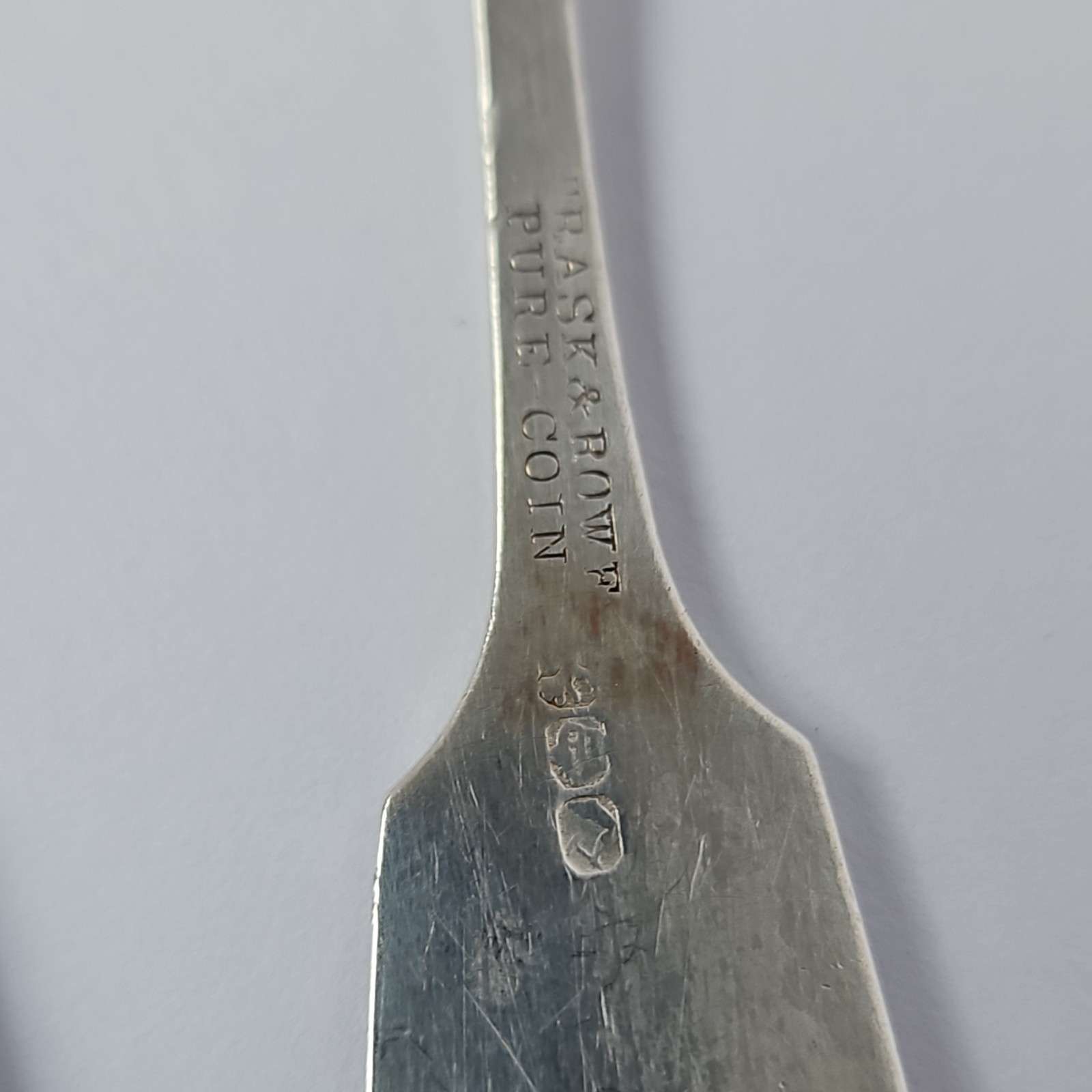 Trask & Brown Coin Silver Spoons Set of 5 Antique 1850-1899