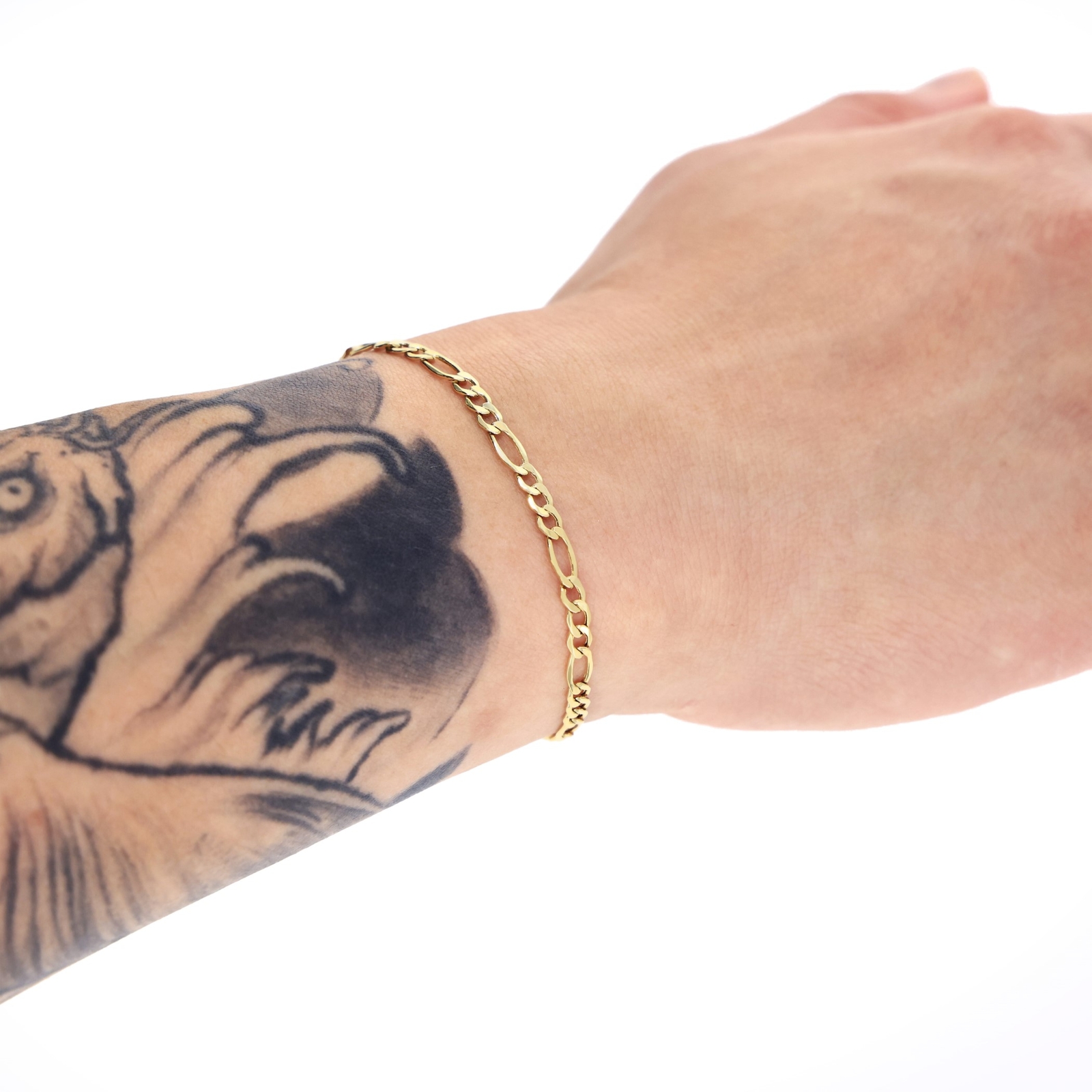 10K Yellow Gold 3.5mm-9mm Italian Figaro Chain Link Bracelet Mens Women 7" 8" 9"