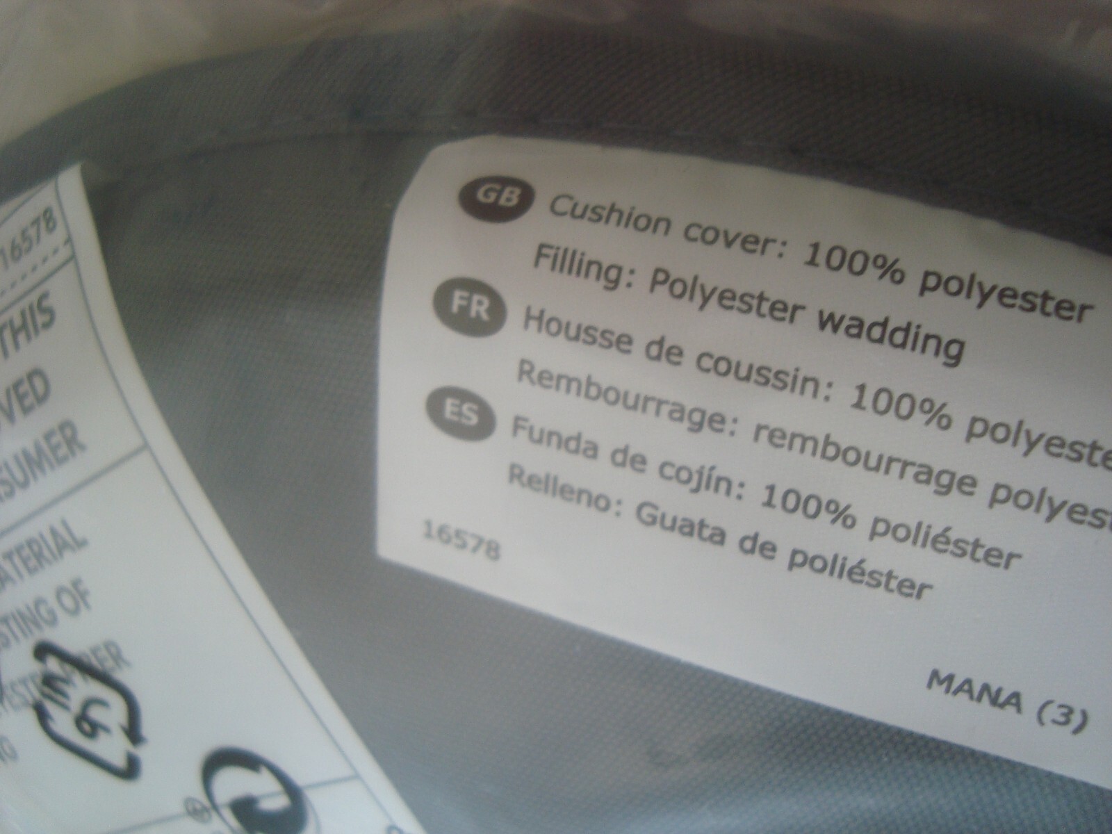 IKEA BENO Chair Pad Outdoor Round Gray Cushion w/ Ties 13 3/4 " Seat Pad - NEW